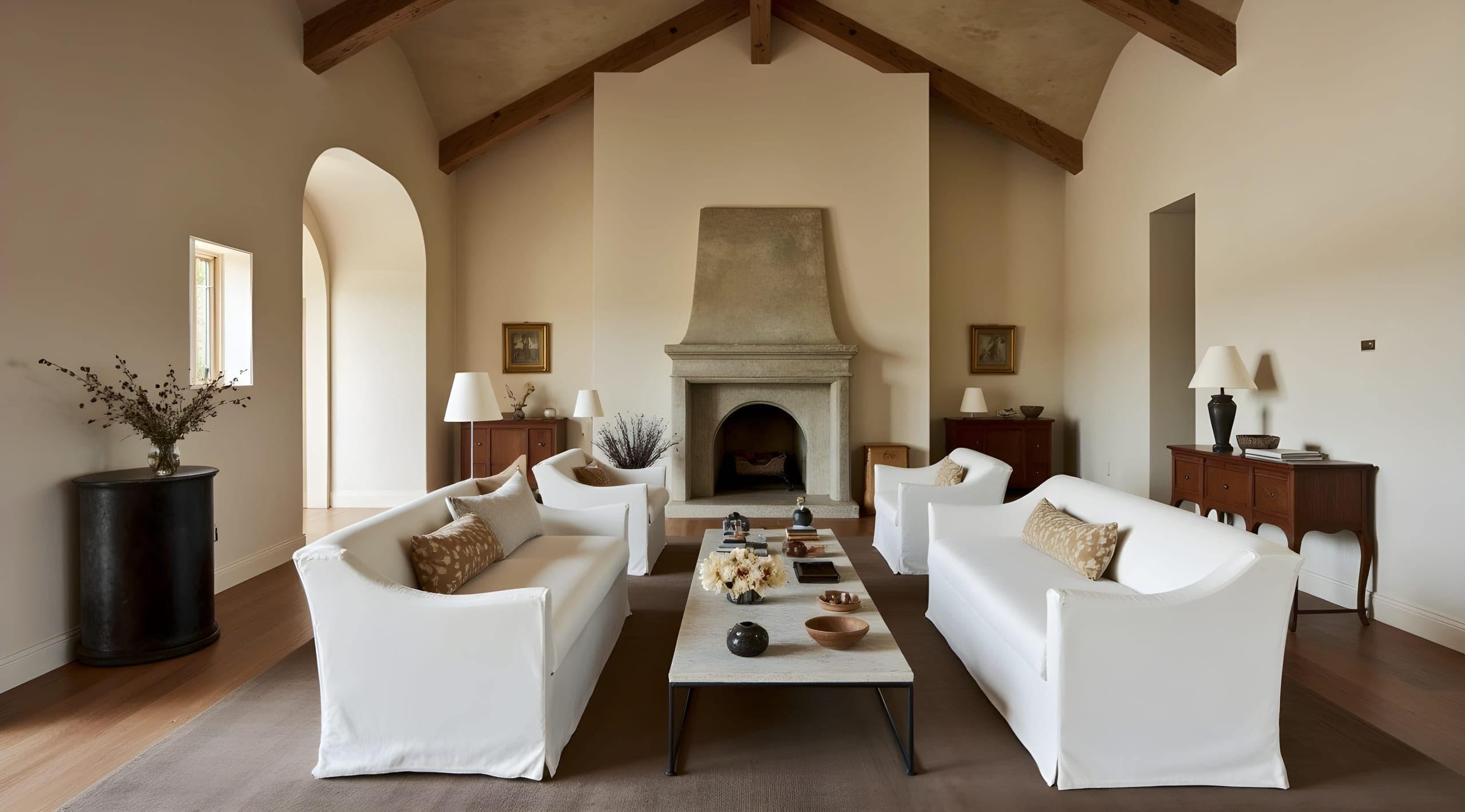 A living room in the English Country language